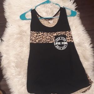 Victoria's Secret pink tank top black and cheetah